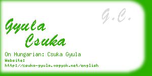 gyula csuka business card
